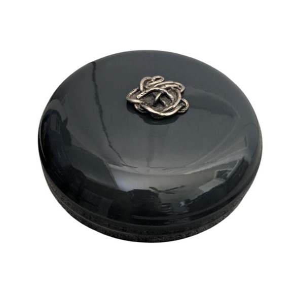 Marioni Italy Gray Lidded Ceramic Dish Knot Abstract Detail Brutalist MCM Modern - Picture 2 of 9